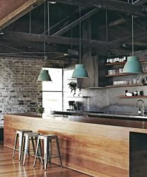 Cozinhas urbanas chiques em estilo loft - 255+ (Foto) Atmosfera industrial