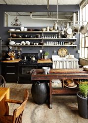 Cozinhas urbanas chiques em estilo loft - 255+ (Foto) Atmosfera industrial