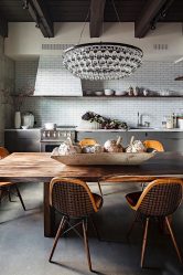 Cozinhas urbanas chiques em estilo loft - 255+ (Foto) Atmosfera industrial