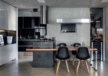 Cozinhas urbanas chiques em estilo loft - 255+ (Foto) Atmosfera industrial