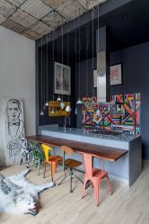 Cozinhas urbanas chiques em estilo loft - 255+ (Foto) Atmosfera industrial