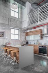 Cozinhas urbanas chiques em estilo loft - 255+ (Foto) Atmosfera industrial
