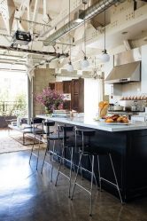Cozinhas urbanas chiques em estilo loft - 255+ (Foto) Atmosfera industrial