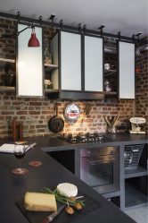 Cozinhas urbanas chiques em estilo loft - 255+ (Foto) Atmosfera industrial