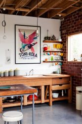 Cozinhas urbanas chiques em estilo loft - 255+ (Foto) Atmosfera industrial