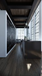 Cozinhas urbanas chiques em estilo loft - 255+ (Foto) Atmosfera industrial