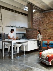 Cozinhas urbanas chiques em estilo loft - 255+ (Foto) Atmosfera industrial