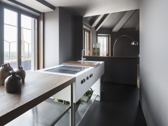 Cozinhas urbanas chiques em estilo loft - 255+ (Foto) Atmosfera industrial