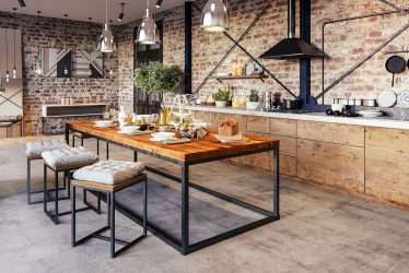 Cozinhas urbanas chiques em estilo loft - 255+ (Foto) Atmosfera industrial