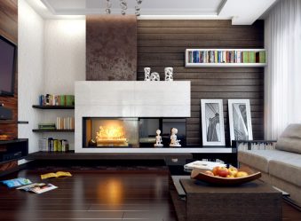 Lareira elétrica com o efeito de uma chama viva: Wall, Built-in, Outdoor. Qual modelo preferir? (Mais de 230 fotos)