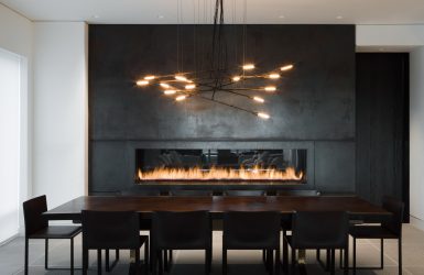 Lareira elétrica com o efeito de uma chama viva: Wall, Built-in, Outdoor. Qual modelo preferir? (Mais de 230 fotos)