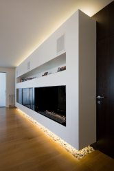 Lareira elétrica com o efeito de uma chama viva: Wall, Built-in, Outdoor. Qual modelo preferir? (Mais de 230 fotos)