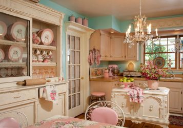 การออกแบบห้องครัวที่สวยงามในสไตล์โปรวองซ์: 240+ ภาพถ่ายของการออกแบบที่ทันสมัย ​​(ผนัง, เพดาน, ผ้าม่าน)