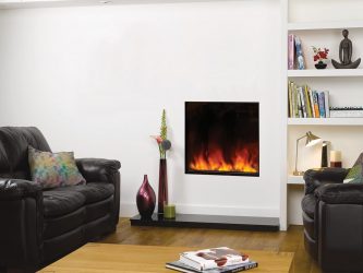 Lareira elétrica com o efeito de uma chama viva: Wall, Built-in, Outdoor. Qual modelo preferir? (Mais de 230 fotos)