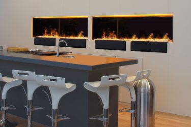 Lareira elétrica com o efeito de uma chama viva: Wall, Built-in, Outdoor. Qual modelo preferir? (Mais de 230 fotos)