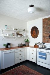 การออกแบบห้องครัวที่สวยงามในสไตล์โปรวองซ์: 240+ ภาพถ่ายของการออกแบบที่ทันสมัย ​​(ผนัง, เพดาน, ผ้าม่าน)