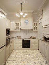 การออกแบบห้องครัวที่สวยงามในสไตล์โปรวองซ์: 240+ ภาพถ่ายของการออกแบบที่ทันสมัย ​​(ผนัง, เพดาน, ผ้าม่าน)