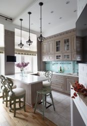 การออกแบบห้องครัวที่สวยงามในสไตล์โปรวองซ์: 240+ ภาพถ่ายของการออกแบบที่ทันสมัย ​​(ผนัง, เพดาน, ผ้าม่าน)