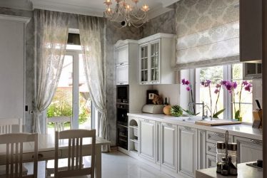 การออกแบบห้องครัวที่สวยงามในสไตล์โปรวองซ์: 240+ ภาพถ่ายของการออกแบบที่ทันสมัย ​​(ผนัง, เพดาน, ผ้าม่าน)