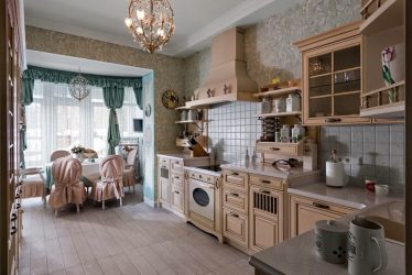 การออกแบบห้องครัวที่สวยงามในสไตล์โปรวองซ์: 240+ ภาพถ่ายของการออกแบบที่ทันสมัย ​​(ผนัง, เพดาน, ผ้าม่าน)