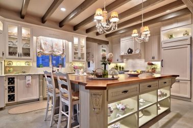 การออกแบบห้องครัวที่สวยงามในสไตล์โปรวองซ์: 240+ ภาพถ่ายของการออกแบบที่ทันสมัย ​​(ผนัง, เพดาน, ผ้าม่าน)