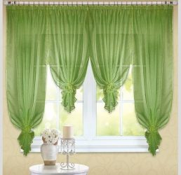 Design de cortinas de lambrequim na cozinha (145 + Foto): não é uma tarefa fácil, mas factível de registro