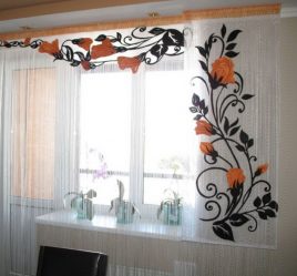 Design de cortinas de lambrequim na cozinha (145 + Foto): não é uma tarefa fácil, mas factível de registro