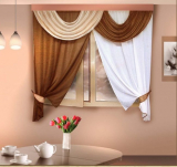 Design lambrequin curtains in the kitchen (145 + Photo): not an easy but manageable task of registration