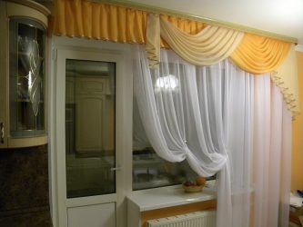 Design de cortinas de lambrequim na cozinha (145 + Foto): não é uma tarefa fácil, mas factível de registro