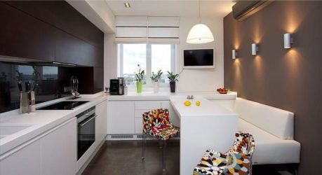 วิธีการวางโซฟาขนาดเล็กในห้องครัว? 200+ (Photos) การตกแต่งภายในห้องครัวแสนสบาย
