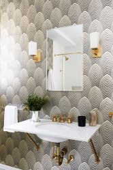 Qual é o melhor papel de parede para colar o banheiro? Líquido, vinil, lavagem, umidade resistente - escolha o mais prático (115+ fotos)