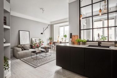 230+ صور الأفكار الداخلية شقق 1 (غرفة واحدة) من 40 متر مربع. تصميم عصري بسيط وأنيق
