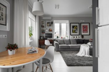 230+ صور الأفكار الداخلية شقق 1 (غرفة واحدة) من 40 متر مربع. تصميم عصري بسيط وأنيق