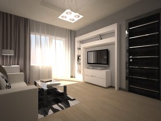 230+ صور الأفكار الداخلية شقق 1 (غرفة واحدة) من 40 متر مربع. تصميم عصري بسيط وأنيق