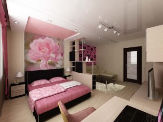 230+ صور الأفكار الداخلية شقق 1 (غرفة واحدة) من 40 متر مربع. تصميم عصري بسيط وأنيق
