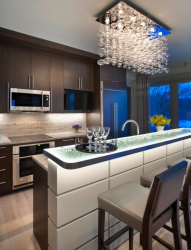 Iluminação adequada na cozinha: Opções modernas para um design aconchegante (mais de 155 fotos)