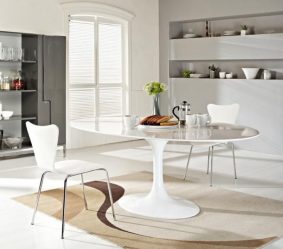 Mesa oval na cozinha - Versão universal para qualquer interior (mais de 210 fotos de modelos deslizantes, de vidro e de madeira)