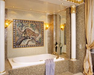 Opções de azulejo de banheiro: 185+ (foto) opções de parede