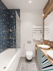 Azulejo para uma pequena casa de banho (mais de 150 Design Fotos): A combinação ideal de estilo e decoração