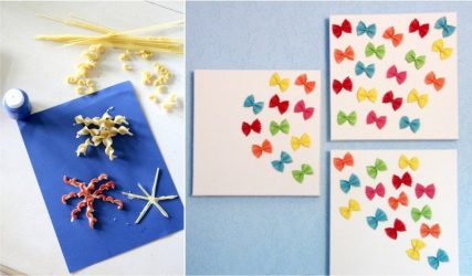 Modelos Artesanato de cereais e massas para crianças com as próprias mãos (mais de 185 fotos) - A solução original para decorar a casa e não apenas