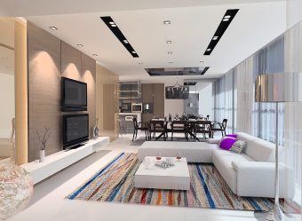 Prateleira de TV na parede (295+ fotos): nuances de design (articulada, canto, vidro)