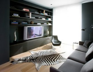Prateleira de TV na parede (295+ fotos): nuances de design (articulada, canto, vidro)