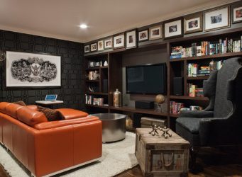 Prateleira de TV na parede (295+ fotos): nuances de design (articulada, canto, vidro)