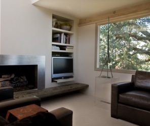 Prateleira de TV na parede (295+ fotos): nuances de design (articulada, canto, vidro)