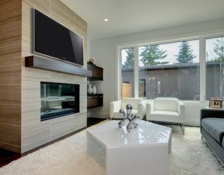 Prateleira de TV na parede (295+ fotos): nuances de design (articulada, canto, vidro)