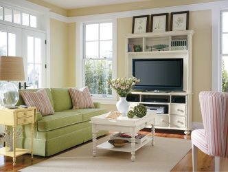 Prateleira de TV na parede (295+ fotos): nuances de design (articulada, canto, vidro)
