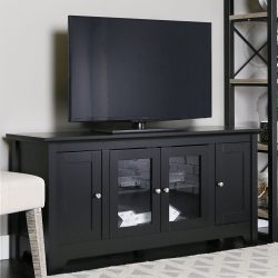Prateleira de TV na parede (295+ fotos): nuances de design (articulada, canto, vidro)