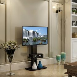 Prateleira de TV na parede (295+ fotos): nuances de design (articulada, canto, vidro)