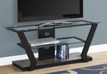 Prateleira de TV na parede (295+ fotos): nuances de design (articulada, canto, vidro)