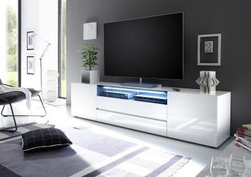 Prateleira de TV na parede (295+ fotos): nuances de design (articulada, canto, vidro)